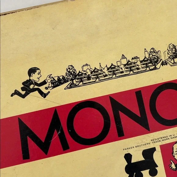 Vintage Monopoly Board Game 1935, 1945 Ephemera Collectible Paper Art Crafts